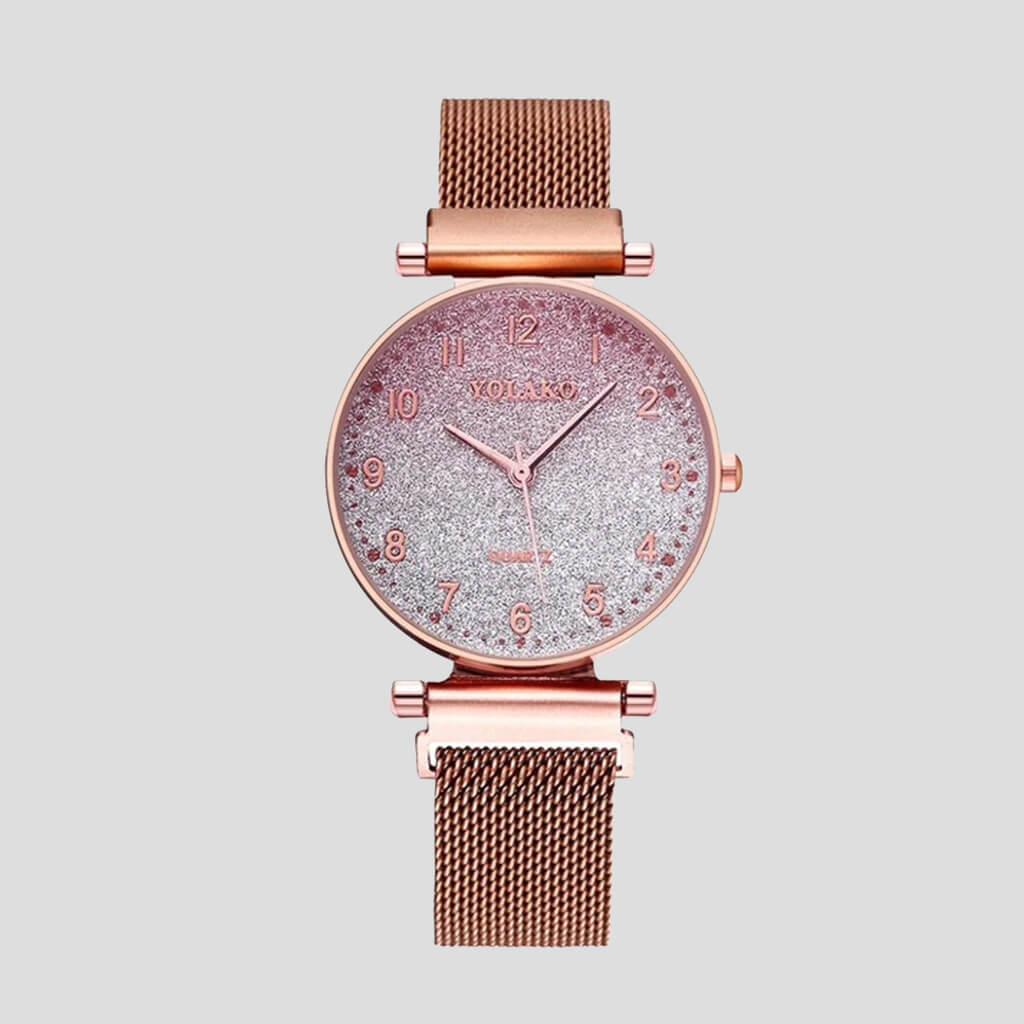 Reloj de cuarzo con hebilla magnética para mujer